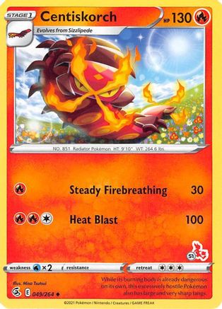 Centiskorch (#51 Cinderace Stamped) 049/264  Battle Academy 2022 - Promo