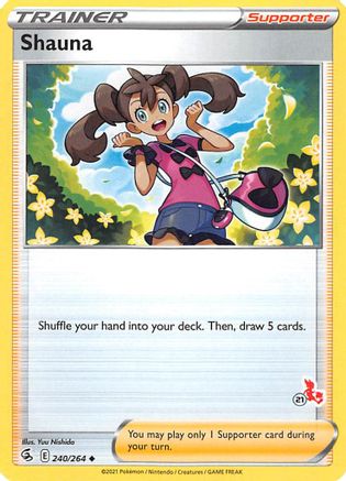 Shauna (#21 Cinderace Stamped) 240/264  Battle Academy 2022 - Promo