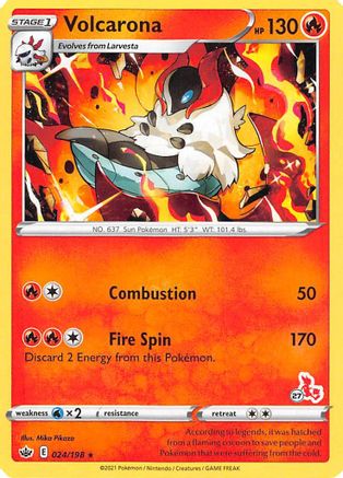 Volcarona (#27 Cinderace Stamped) 024/198  Battle Academy 2022 - Promo