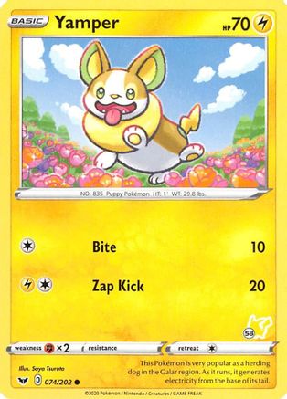 Yamper (#58 Pikachu Stamped) 074/202  Battle Academy 2022 - Promo