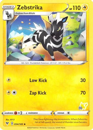 Zebstrika (#56 Pikachu Stamped) 054/185  Battle Academy 2022 - Promo