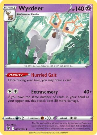Wyrdeer 069/189  - Holofoil SWSH10 Astral Radiance - Holo Rare