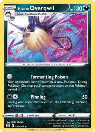 Hisuian Overqwil (90) (90) 090/189  - Reverse Holofoil SWSH10 Astral Radiance - Uncommon