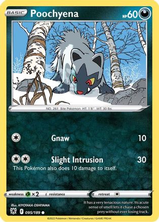Poochyena 095/189  - Reverse Holofoil SWSH10 Astral Radiance - Common