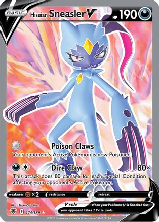 Hisuian Sneasler V (Full Art) 174/189  - Holofoil SWSH10 Astral Radiance - Ultra Rare