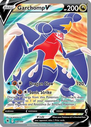 Garchomp V (Full Art) 178/189  - Holofoil SWSH10 Astral Radiance - Ultra Rare