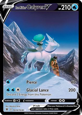 Ice Rider Calyrex V TG14/TG30  - Holofoil SWSH10 Astral Radiance Trainer Gallery - Ultra Rare