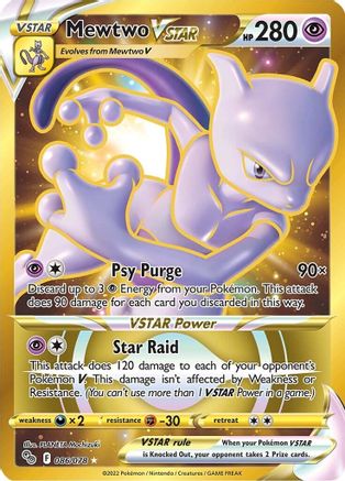 Mewtwo VSTAR (86) (Secret) (86)  086/078  - Holofoil Pokemon GO - Secret Rare