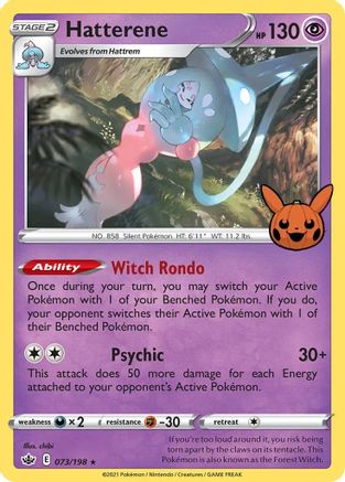 Hatterene 073/198  - Holofoil Trick or Trade BOOster Bundle - Promo