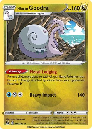 Hisuian Goodra 134/196  - Reverse Holofoil SWSH11 Lost Origin - Holo Rare