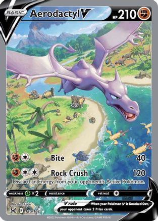 Aerodactyl V (Alternate Full Art) 180/196  - Holofoil SWSH11 Lost Origin - Ultra Rare
