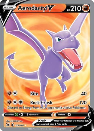 Aerodactyl V (Full Art) 179/196  - Holofoil SWSH11 Lost Origin - Ultra Rare