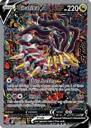 Giratina V (Alternate Full Art) 186/196  - Holofoil SWSH11 Lost Origin - Ultra Rare