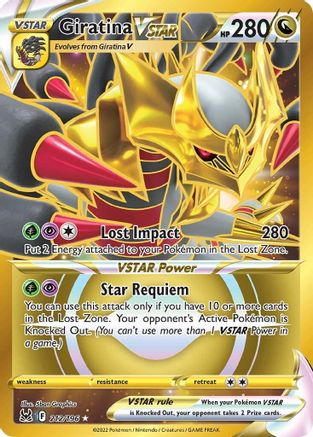 Giratina VSTAR (212) (Secret) (212)  212/196  - Holofoil SWSH11 Lost Origin - Secret Rare