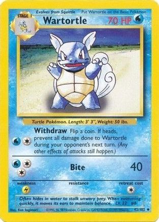 Wartortle 042/102  Base Set - Uncommon