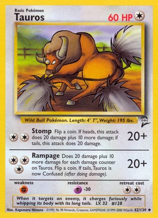 Tauros 062/130  Base Set 2 - Uncommon