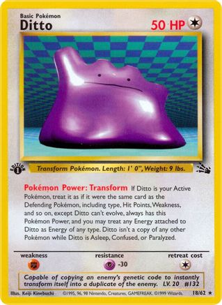 Ditto (18) (18) 018/62  - 1st Edition Fossil - Rare