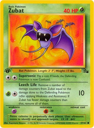 Zubat 057/62  - 1st Edition Fossil - Common