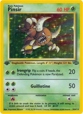 Pinsir (9) (9) 009/64  - 1st Edition Holofoil Jungle - Holo Rare
