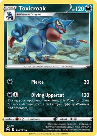 Toxicroak 110/195  - Reverse Holofoil SWSH12 Silver Tempest - Uncommon