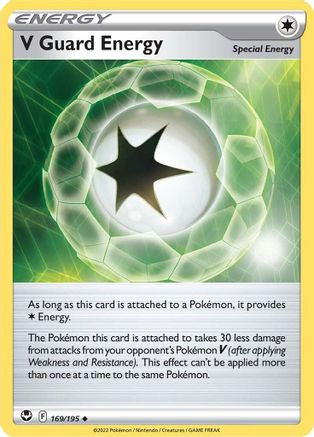 V Guard Energy 169/195  - Reverse Holofoil SWSH12 Silver Tempest - Uncommon