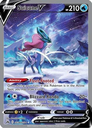 Suicune V GG38/GG70  - Holofoil Crown Zenith Galarian Gallery - Ultra Rare