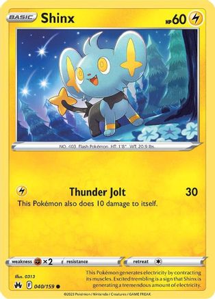 Shinx (40) (40) 040/159  - Reverse Holofoil Crown Zenith - Common