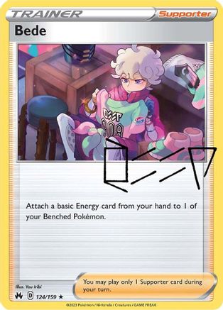 Bede 124/159  - Holofoil Crown Zenith - Holo Rare