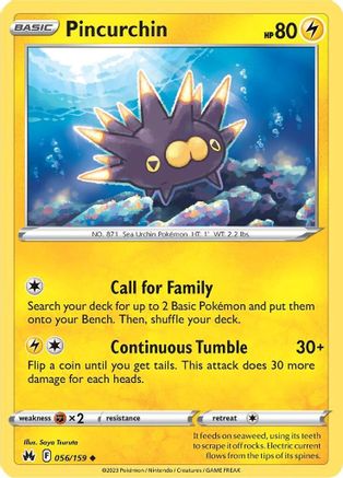 Pincurchin 056/159  Crown Zenith - Uncommon