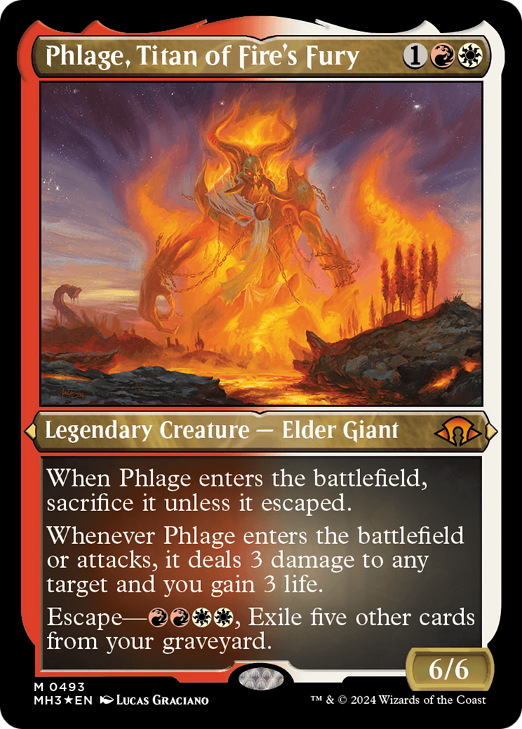 Phlage, Titan of Fire's Fury (Foil Etched) (MH3-493) - Modern Horizons 3 Foil
