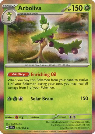 Arboliva 023/198  - Reverse Holofoil SV01 Scarlet & Violet Base Set - Rare