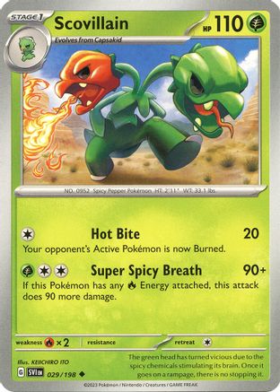 Scovillain 029/198  - Reverse Holofoil SV01 Scarlet & Violet Base Set - Uncommon