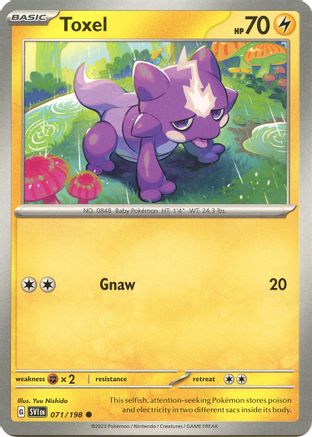 Toxel 071/198  - Reverse Holofoil SV01 Scarlet & Violet Base Set - Common