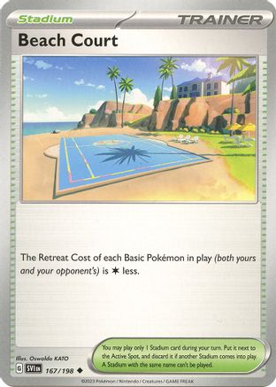 Beach Court 167/198  - Reverse Holofoil SV01 Scarlet & Violet Base Set - Uncommon