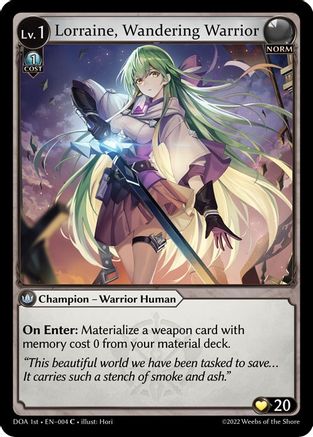 Lorraine, Wandering Warrior (004) - Dawn of Ashes 1st Edition