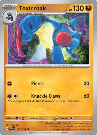 Toxicroak 115/193  SV02 Paldea Evolved - Uncommon
