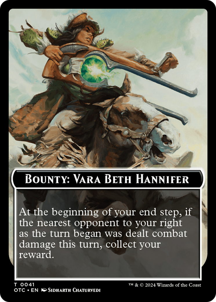 Bounty: Vara Beth Hannifer // Wanted! (TOTC-041) - Outlaws of Thunder Junction Commander Tokens