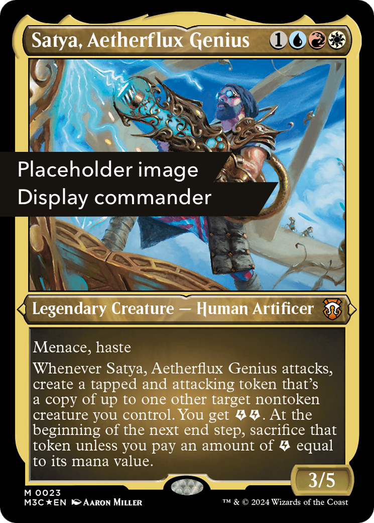 Satya, Aetherflux Genius (Display Commander) (Ripple Foil) - Thick Stock (M3C-150) - Modern Horizons 3 Commander Foil