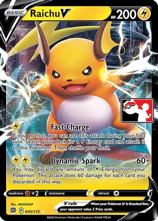 Raichu V 045/172  - Holofoil Prize Pack Series Cards - Ultra Rare