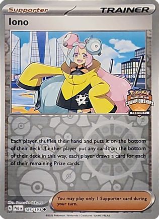 Iono (Regional Championships) 185/193  - Reverse Holofoil League & Championship Cards - Uncommon