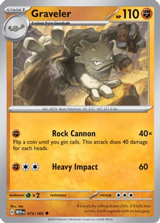 Graveler 075/165  SV Scarlet & Violet 151 - Uncommon