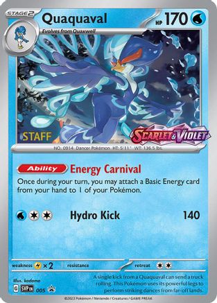 Quaquaval (Prerelease) [Staff] 005  - Holofoil SV Scarlet & Violet Promo Cards - Promo