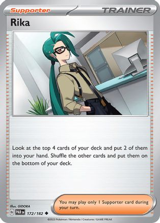 Rika 172/182  - Reverse Holofoil SV04 Paradox Rift - Uncommon