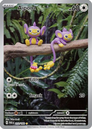 Aipom 211/182  - Holofoil SV04 Paradox Rift - Illustration Rare