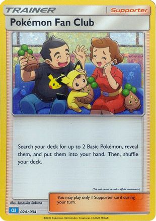 Pokemon Fan Club (CLB) 024/034  - Holofoil Trading Card Game Classic - Classic Collection