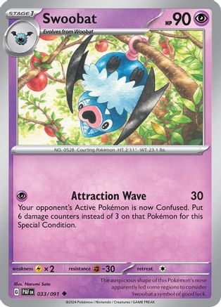 Swoobat 033/091  SV Paldean Fates - Uncommon