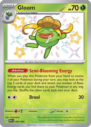 Gloom 093/091  - Holofoil SV Paldean Fates - Shiny Rare