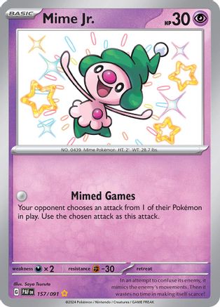Mime Jr. 157/091  - Holofoil SV Paldean Fates - Shiny Rare