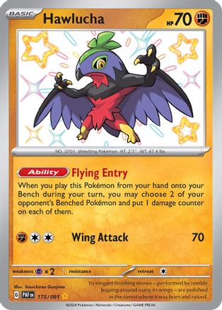 Hawlucha 175/091  - Holofoil SV Paldean Fates - Shiny Rare