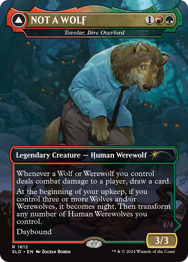 NOT A WOLF - Tovolar, Dire Overlord (SLD-1612) - Secret Lair Drop (Borderless) Foil